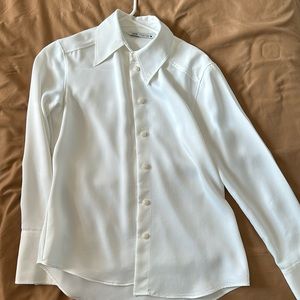 zara white blouse
